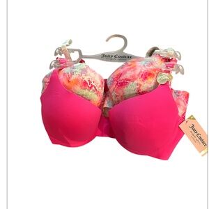 Juicy Couture Vibrant Pink and Multicolor Bra